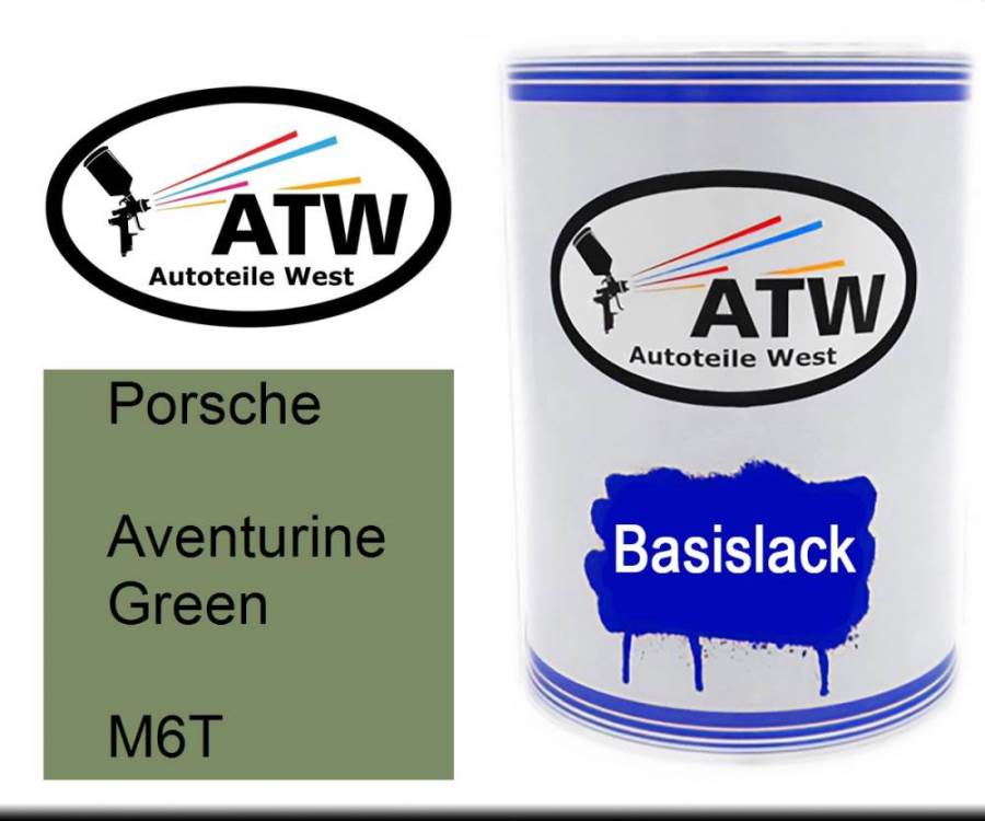 Porsche, Aventurine Green, M6T: 500ml Lackdose, von ATW Autoteile West.